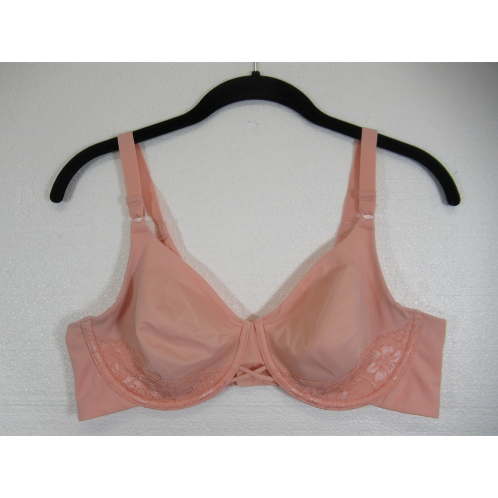 Vanity Fair Radiant Back Smoothing Bra 38C Peach Orange Underwire 2-Ply 76571